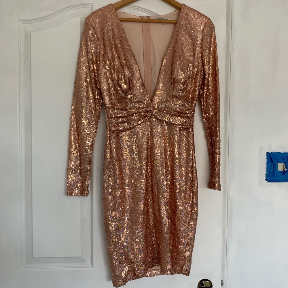 Pink Glitter Bodycon Party Dress